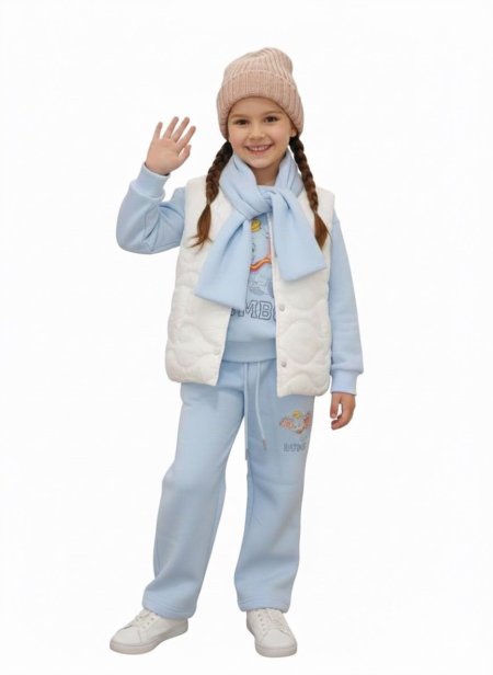 طقم بناتي فوتر ثقيل بناتي مكفول