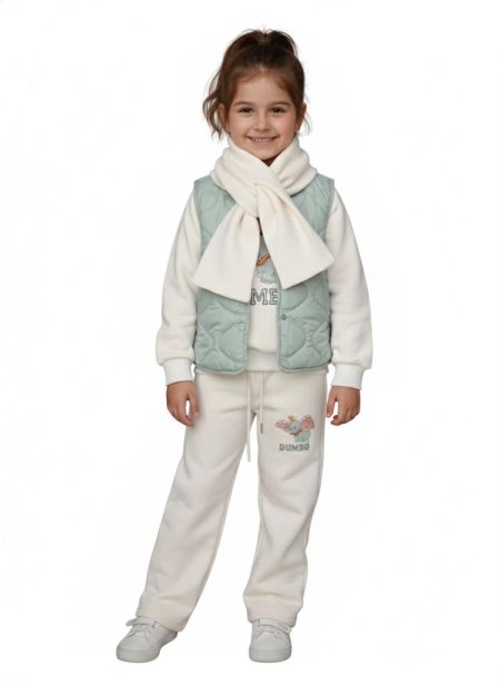 ترنچ ٣ قطعم فوتر مكفول مبطن بناتي