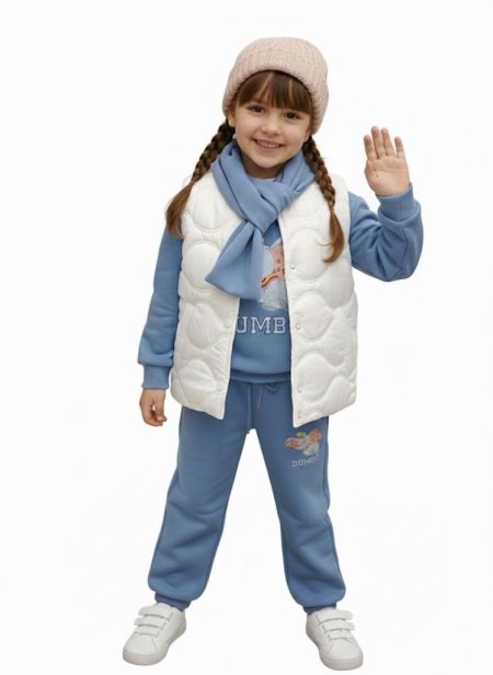 ترنچ ٣ قطعم فوتر مكفول مبطن بناتي